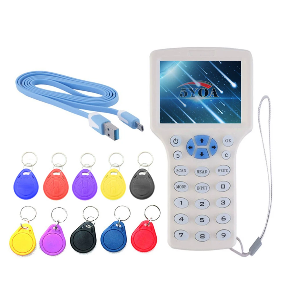 125KHz/13.56MHz Frequency RFID Copier ID IC Reader Writer Copy Encrypted Duplicator Programmer USB NFC UID Tag Key Card
125KHz/13.56MHz Frequency RFID Copier ID IC Reader Writer Copy Encrypted Duplicator Programmer USB NFC UID Tag Key Card