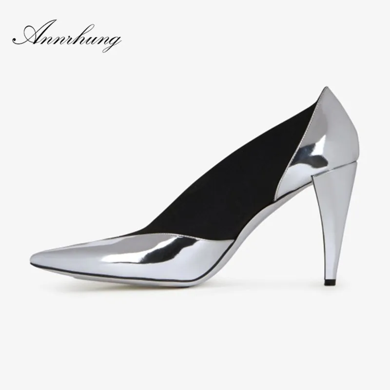 New Arrival Patchwork Spike High Heels Silver Catwalk Shoes Women Concise Unique Pointed Toe V-cut Out Stage Pumps For Women
New Arrival Patchwork Spike High Heels Silver Catwalk Shoes Women Concise Unique Pointed Toe V-cut Out Stage Pumps For Women