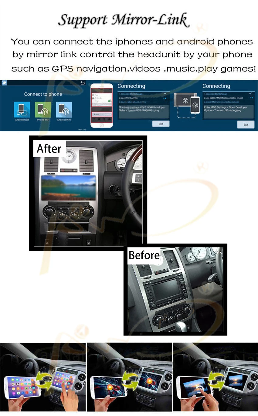 Sale Android 8.1 Car Radio GPS Player for Chrysler 300C 2000-2014 Car HD Touch Screen BT Wifi Head Unit Stereo Autoradio Autoradio 5