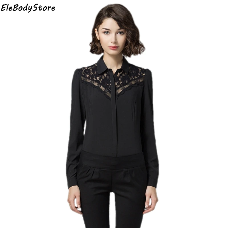 

2019 Blouse Body Shirt Womens Tops And Blouses Women Black Blusas Feminina Ladies Lace blusa Chiffon Shirts Long Sleeve Clothes