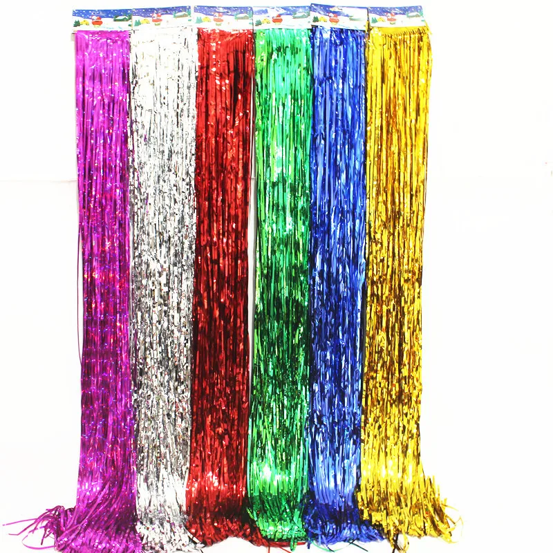 

30pcs Metallic Foil Fringe Door Rain Curtains Party Christmas Wedding Photo Booth Props Marriage Gathering Backdrop Decoration