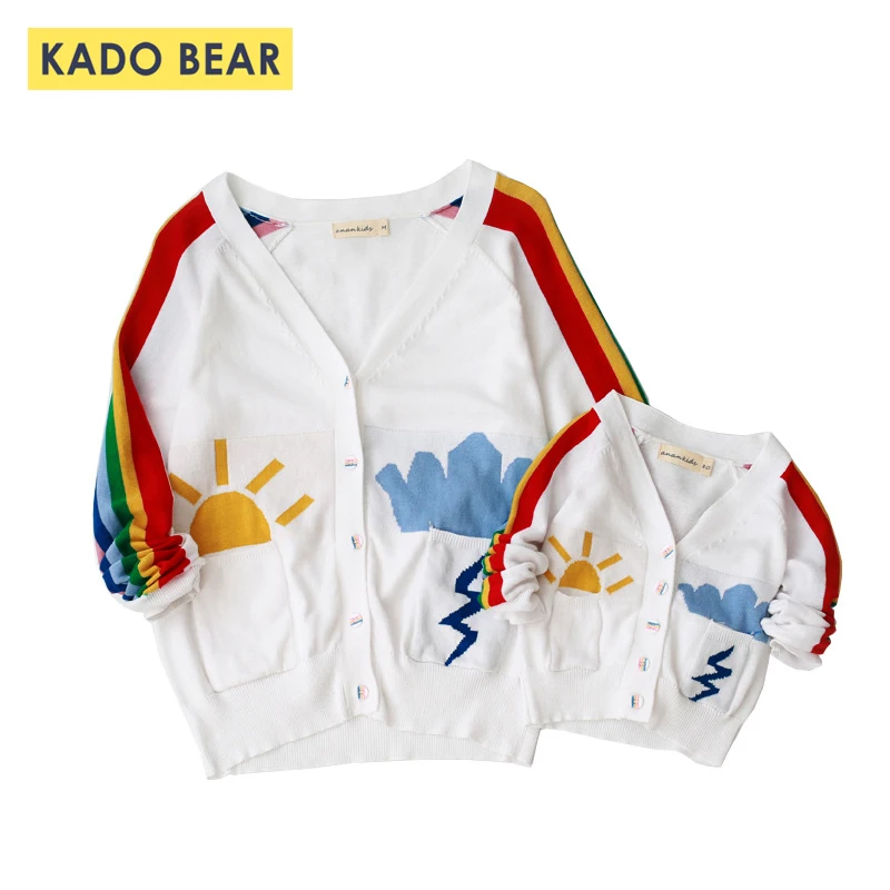 Family Look Mother Daughter Rainbow Kids Sweaters Matching Outfits Mommy and Me Clothes Baby Girl Sweater Cardigan Autumn 2018
Family Look Mother Daughter Rainbow Kids Sweaters Matching Outfits Mommy and Me Clothes Baby Girl Sweater Cardigan Autumn 2018