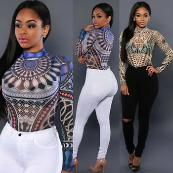 Women Clothes New Women Long Sleeve Sexy Bodysuit Sheer See Through Geo Pattern Jumpsuit
Women Clothes New Women Long Sleeve Sexy Bodysuit Sheer See Through Geo Pattern Jumpsuit