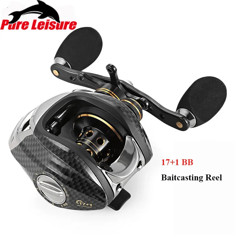 PureLeisure 17+1 BB Baitcasting Fishing Reel 7.0:1 Bait Casting Reels Left Right Hand Fishing One Way Clutch Reel Saltwater
PureLeisure 17+1 BB Baitcasting Fishing Reel 7.0:1 Bait Casting Reels Left Right Hand Fishing One Way Clutch Reel Saltwater