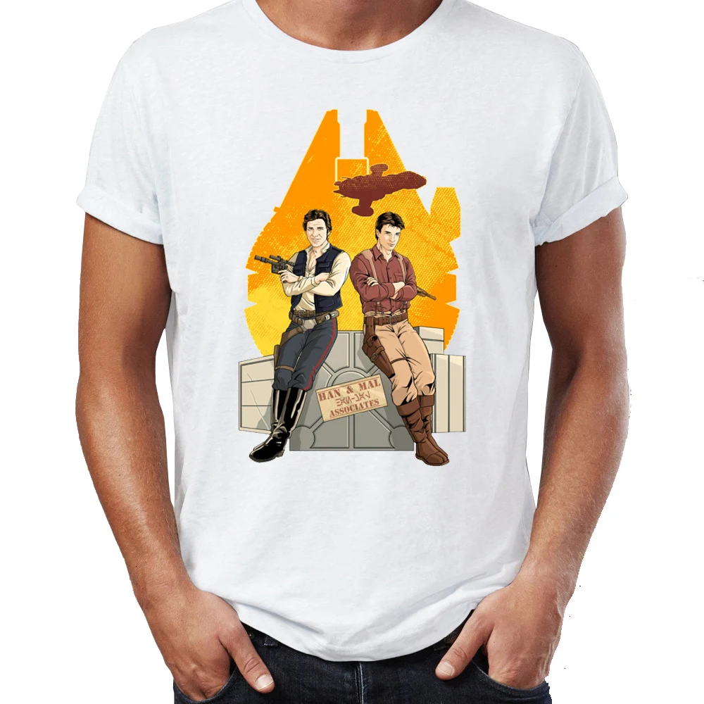 Men's T Shirt Space Smugglers Unite Han Solo and Mal Firefly Funny Nerdy Artsy Tee
Men's T Shirt Space Smugglers Unite Han Solo and Mal Firefly Funny Nerdy Artsy Tee