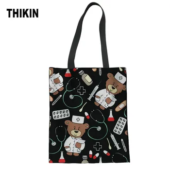 THIKIN Cartoon Doctor Nurse Bear Print Canvas Handbag for Girls Women Casual Shoulder Bag Large Lady Beach Tote Shopping Female
THIKIN Cartoon Doctor Nurse Bear Print Canvas Handbag for Girls Women Casual Shoulder Bag Large Lady Beach Tote Shopping Female