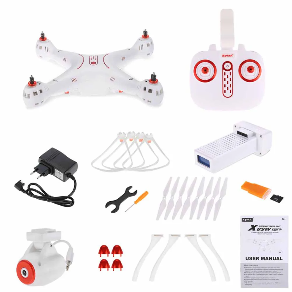 

Syma X8SW WIFI FPV With 720P HD Camera 2.4G 4CH 6Axis Altitude Hold Quadcopter RTF YH-17