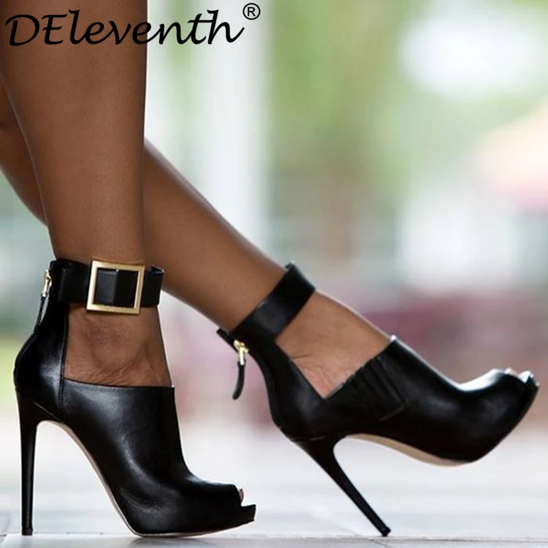 DEleventh New Design Women Chelsea Boots Black Peep Toe Thin High Heels Shoes Spring Autumn Woman Ankle Strap Ladies Boots 35-40
DEleventh New Design Women Chelsea Boots Black Peep Toe Thin High Heels Shoes Spring Autumn Woman Ankle Strap Ladies Boots 35-40