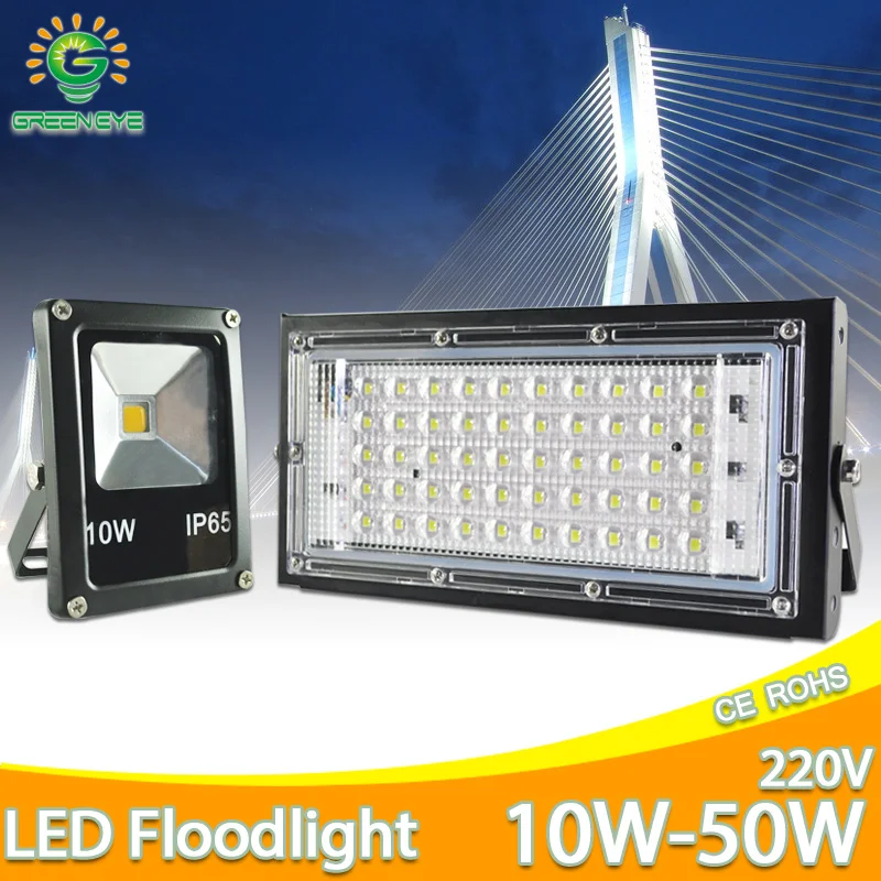 

LED Flood Light 10W 50W perfect power Floodlight LED street Lamp 220V 240V waterproof Landscape Lighting IP65 led spotlight