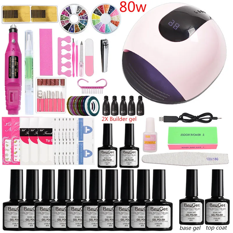 Manicure Set Nail Kit Professional Set Acrylic Nails Manicures Builder Poly Gel Set Led Uv Lamp Dryer 10 Color Gel Nail Polish
Manicure Set Nail Kit Professional Set Acrylic Nails Manicures Builder Poly Gel Set Led Uv Lamp Dryer 10 Color Gel Nail Polish