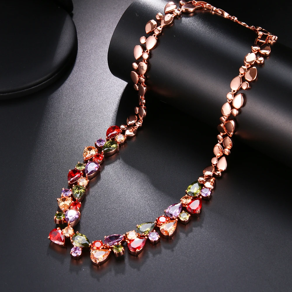 Hermosa Women Chokers Jewelry Necklaces Rose Gold Queen Necklace Colorful Fashion Party Holiday Design Perfect Gift 40+8.5cm
Hermosa Women Chokers Jewelry Necklaces Rose Gold Queen Necklace Colorful Fashion Party Holiday Design Perfect Gift 40+8.5cm