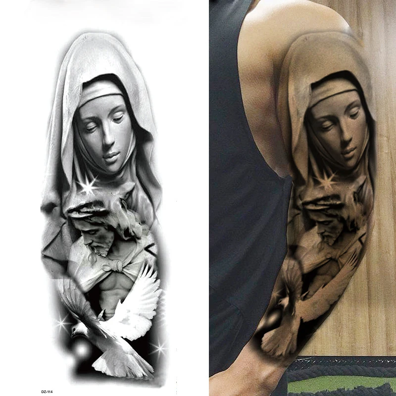 Full Arm Temporary Tattoo,Virgin Mary Jesus Waterproof Temporary Tattoo Stickers for Men Women Adults Kids,Dark Mark Pigeon Pray
Full Arm Temporary Tattoo,Virgin Mary Jesus Waterproof Temporary Tattoo Stickers for Men Women Adults Kids,Dark Mark Pigeon Pray