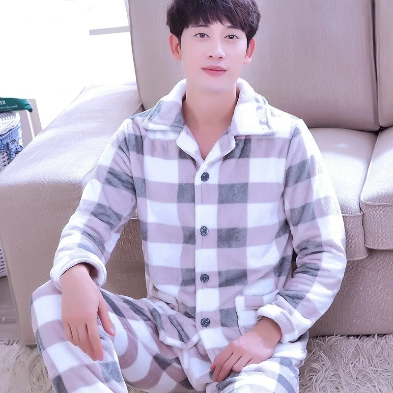 Winter Pajamas Men Long Sleeve Coral Fleece Warm Soft Flannel Pyjamas Men Lounge Cardigan Pajama Sets Sleepwear Plus Size 3XL
Winter Pajamas Men Long Sleeve Coral Fleece Warm Soft Flannel Pyjamas Men Lounge Cardigan Pajama Sets Sleepwear Plus Size 3XL