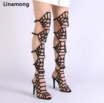 2017 summer Newest Hot Sexy Women Narrow Band High Boots Cut-Outs Gladiator Over-The -Knee Booty Club Boots Women Shoes 
2017 summer Newest Hot Sexy Women Narrow Band High Boots Cut-Outs Gladiator Over-The -Knee Booty Club Boots Women Shoes