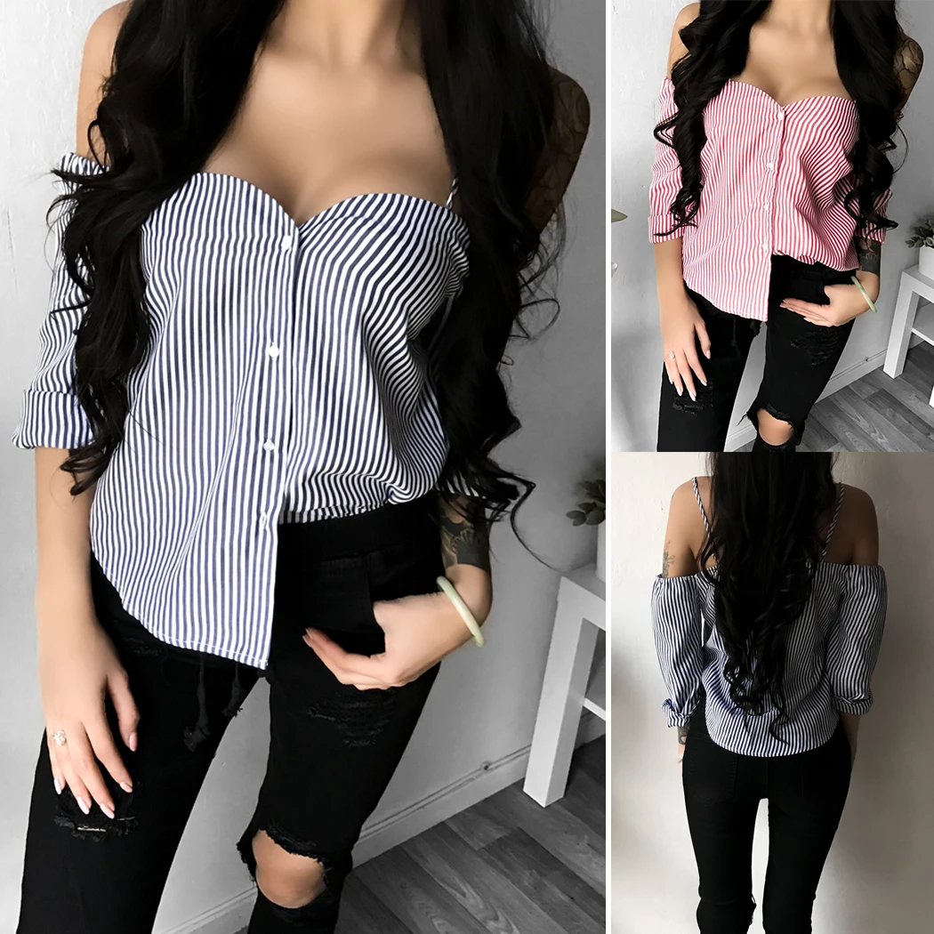 women Shirts New Word Shoulder Strap Stripe Shirt Fashion Hot Sale Spring And Summer New High Quality Soft And Comfortable
women Shirts New Word Shoulder Strap Stripe Shirt Fashion Hot Sale Spring And Summer New High Quality Soft And Comfortable