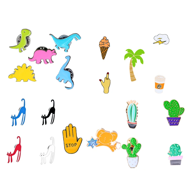 2-5pcs/set Cartoon Lapel Pin Set Cat Dinosaur Cactus Potted Plant Icons Brooch Badge On Hat Backpack Button Pin Accessories
2-5pcs/set Cartoon Lapel Pin Set Cat Dinosaur Cactus Potted Plant Icons Brooch Badge On Hat Backpack Button Pin Accessories