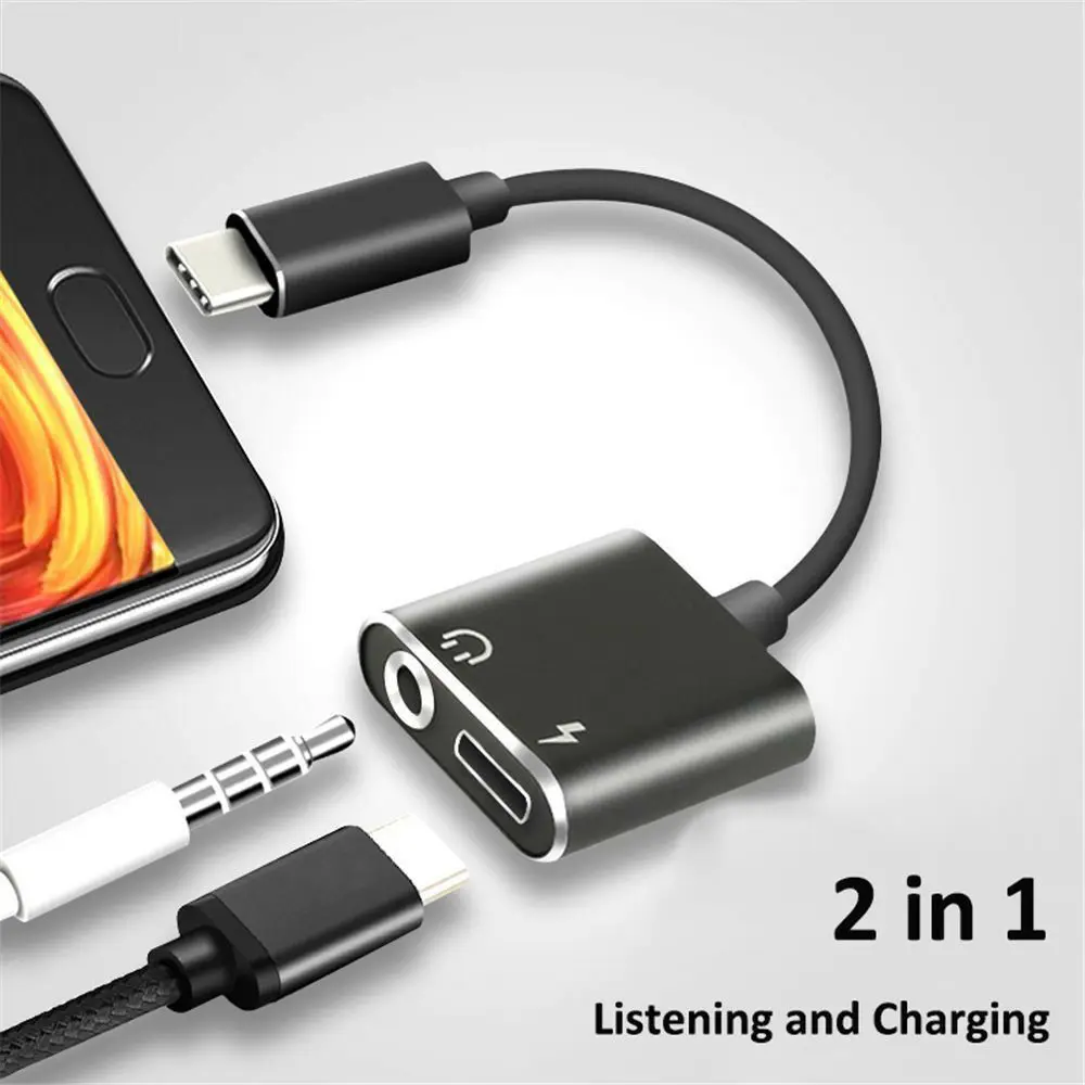 Type C To 3.5 mm Earphone Jack Adapter 2 in 1 USB C Audio Cable Converter Charging Splitter Headphone Adapter For Huawei Xiaomi
Type C To 3.5 mm Earphone Jack Adapter 2 in 1 USB C Audio Cable Converter Charging Splitter Headphone Adapter For Huawei Xiaomi