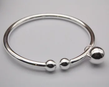 Pure Sterling Silver S999 Bangles For Women Smooth Ball Fashion Bracelets & Bangles Open 57mm Female Ladies Jewelry Gift
Pure Sterling Silver S999 Bangles For Women Smooth Ball Fashion Bracelets & Bangles Open 57mm Female Ladies Jewelry Gift