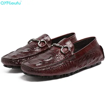 QYFCIOUFU Brand High Quality Moccasins Mens Genuine Leather Loafers Men Slip On Driving Shoes Male Crocodile Pattern Boat Shoes
QYFCIOUFU Brand High Quality Moccasins Mens Genuine Leather Loafers Men Slip On Driving Shoes Male Crocodile Pattern Boat Shoes