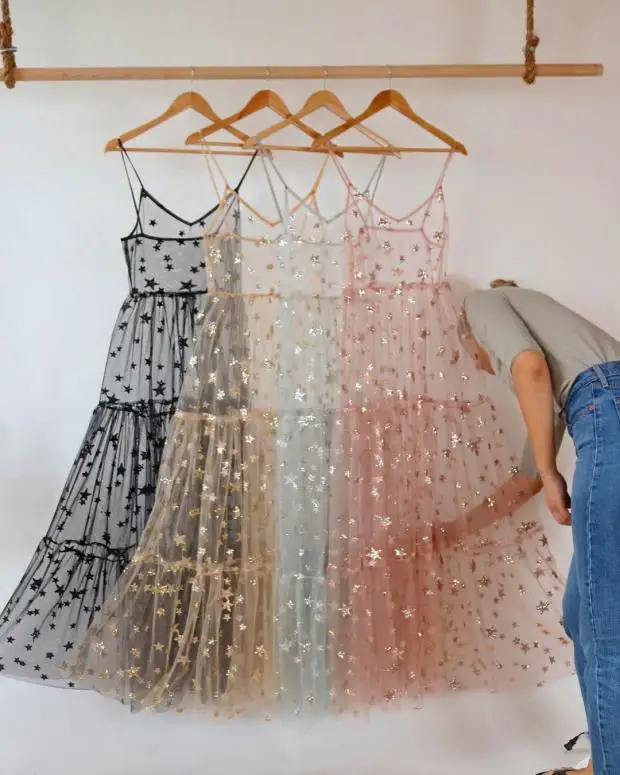 HAMALIEL Runway Sexy Spaghetti Strap Mesh Party Women Dress Summer Stars Sequined Transparent Bling Tulle Long Holiday Vestidos
HAMALIEL Runway Sexy Spaghetti Strap Mesh Party Women Dress Summer Stars Sequined Transparent Bling Tulle Long Holiday Vestidos