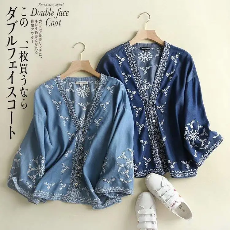 Plus Size Casual Blouses 2019 Summer Women Fashion Loose embroidery Tencel Denim Tops JL-0513
Plus Size Casual Blouses 2019 Summer Women Fashion Loose embroidery Tencel Denim Tops JL-0513