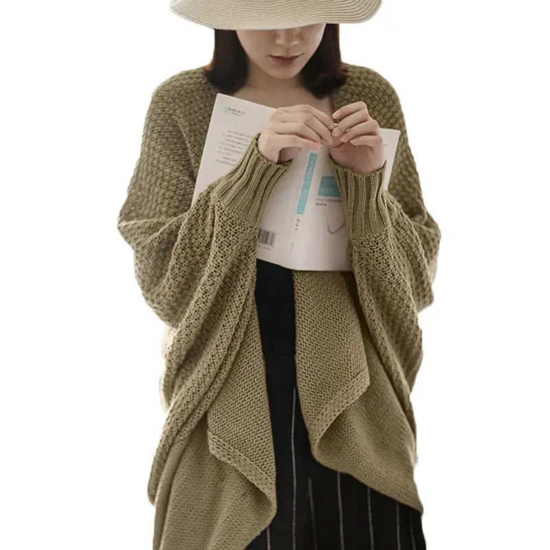 Loose Knitted Jacket Female Spring Autumn New Bat Sleeves Long Sweater Large Size Cardigan Lazy Wind Sweater Shawl Coat f465
Loose Knitted Jacket Female Spring Autumn New Bat Sleeves Long Sweater Large Size Cardigan Lazy Wind Sweater Shawl Coat f465