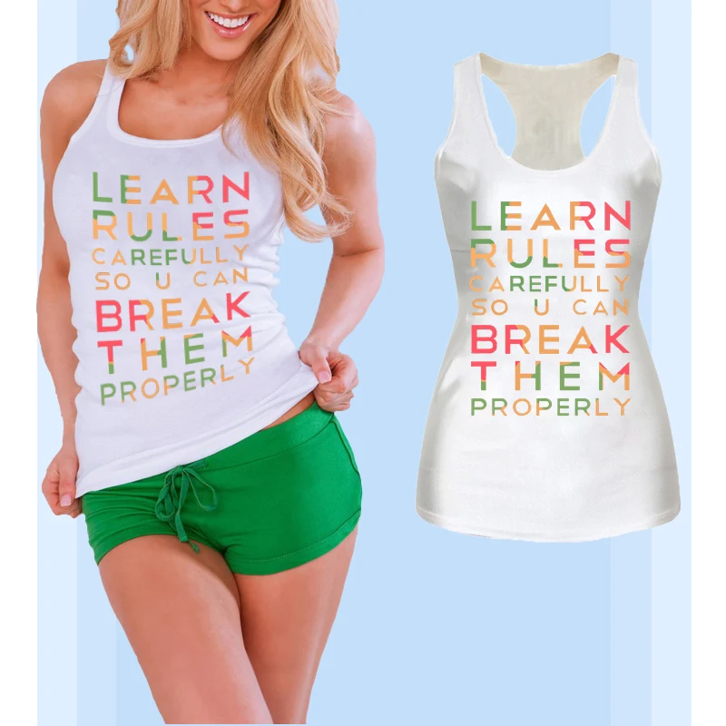 Showtly learn rules carefully so u can break them properly print letter women's tank tops casual cotton tops
Showtly learn rules carefully so u can break them properly print letter women's tank tops casual cotton tops
