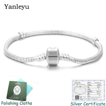 Send Silver Certificate! Yanleyu Real 925 Sterling Silver Charm Bracelet Bangle for Women Snake Chain DIY Fashion Jewelry PB028
Send Silver Certificate! Yanleyu Real 925 Sterling Silver Charm Bracelet Bangle for Women Snake Chain DIY Fashion Jewelry PB028