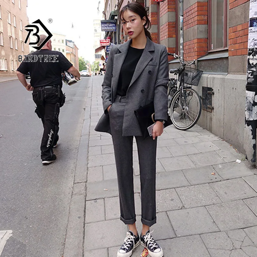 2019 Autum New Women's Blazer Pants Suit Office Lady Formal Solid Double Breasted Turn-down Collar Full Sleeve Hot Sale S96961D
2019 Autum New Women's Blazer Pants Suit Office Lady Formal Solid Double Breasted Turn-down Collar Full Sleeve Hot Sale S96961D