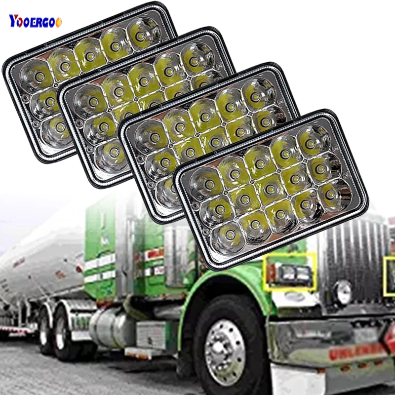 4X6 Inch LED Headlights Rectangular Hi Lo Sealed Beam Bulbs For Kenworth Peterbilt 378 357 379 Pack of 4
4X6 Inch LED Headlights Rectangular Hi Lo Sealed Beam Bulbs For Kenworth Peterbilt 378 357 379 Pack of 4