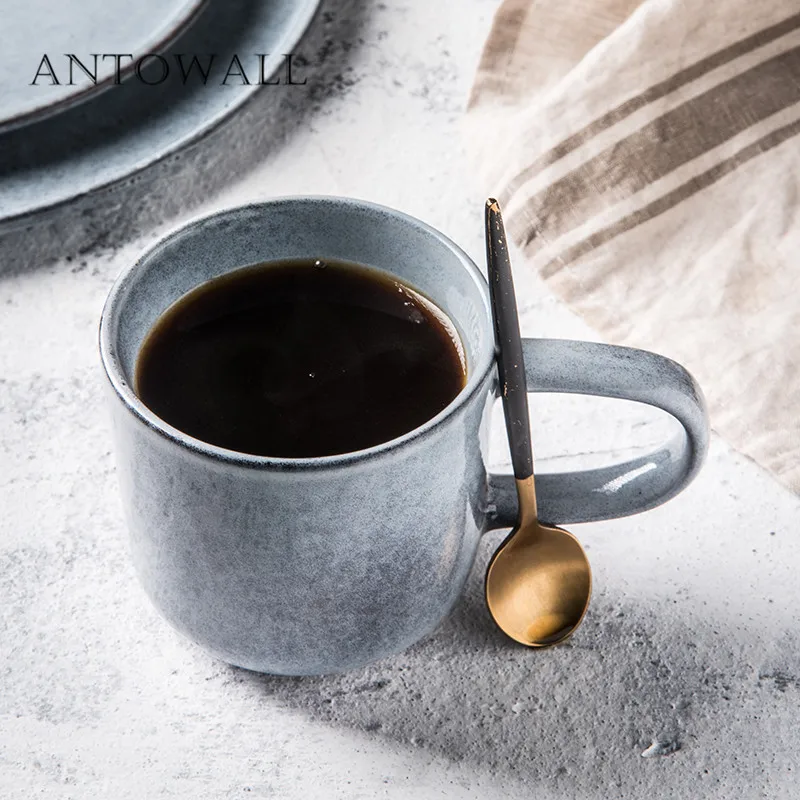 ANTOWALL Japanese style ceramic Grey mug coffee cup simple drinking cup with handle milk breakfast mug drinkware
ANTOWALL Japanese style ceramic Grey mug coffee cup simple drinking cup with handle milk breakfast mug drinkware
