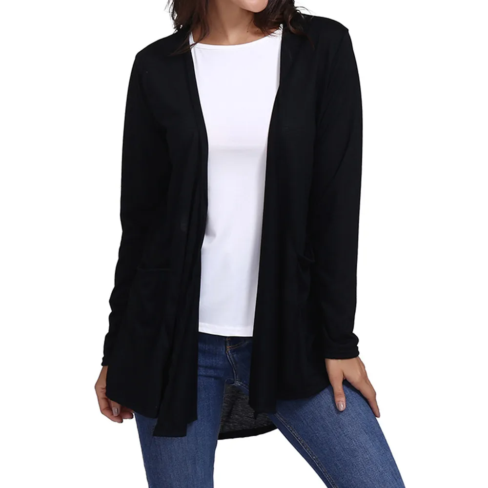 Pockets Long Cardigan Women Open Front Full Sleeve Sweater Fall 2018 Fashion Stretchy Loose Cardigan Coat
Pockets Long Cardigan Women Open Front Full Sleeve Sweater Fall 2018 Fashion Stretchy Loose Cardigan Coat