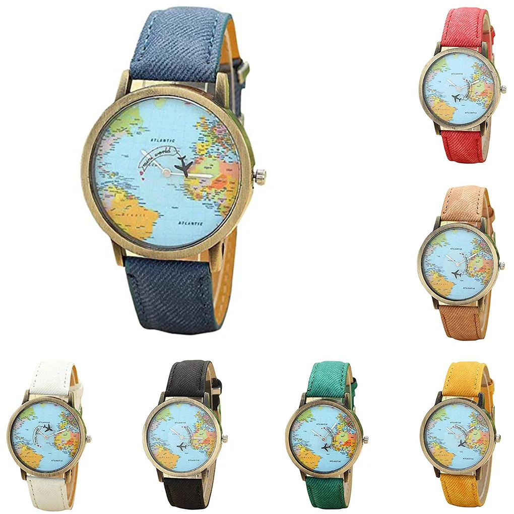 Fashion Girls Round Analog World Map Dial Wrist Watch Casuel Denim Canvas Strap Women Quartz Wristwatch
Fashion Girls Round Analog World Map Dial Wrist Watch Casuel Denim Canvas Strap Women Quartz Wristwatch