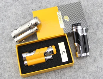 COHIBA New Arrival WindProof Cigar Cigarette Lighter Metal Torch Refillable Smoking Fire Lighters With Gift Box
COHIBA New Arrival WindProof Cigar Cigarette Lighter Metal Torch Refillable Smoking Fire Lighters With Gift Box