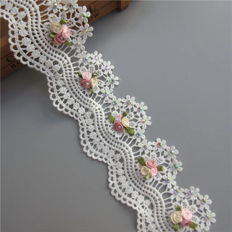 1yd Soluble Cotton Flower Diamond Pearl Embroidered Fabric Lace Trim Ribbon Handmade DIY Sewing Craft For Costume Hat Decoration
1yd Soluble Cotton Flower Diamond Pearl Embroidered Fabric Lace Trim Ribbon Handmade DIY Sewing Craft For Costume Hat Decoration