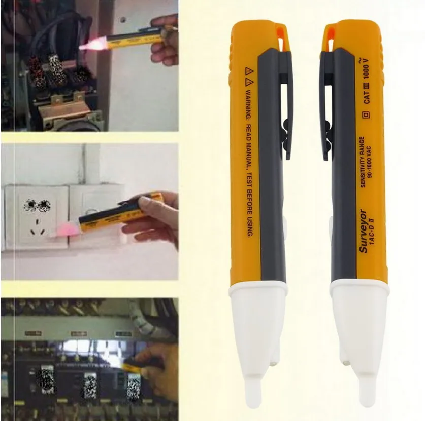 Induction Sensor Voltage Tester Alert LED Light Indication Voltage Meters Digital AC 90-1000V Non-Contact Voltage Test Pen
Induction Sensor Voltage Tester Alert LED Light Indication Voltage Meters Digital AC 90-1000V Non-Contact Voltage Test Pen