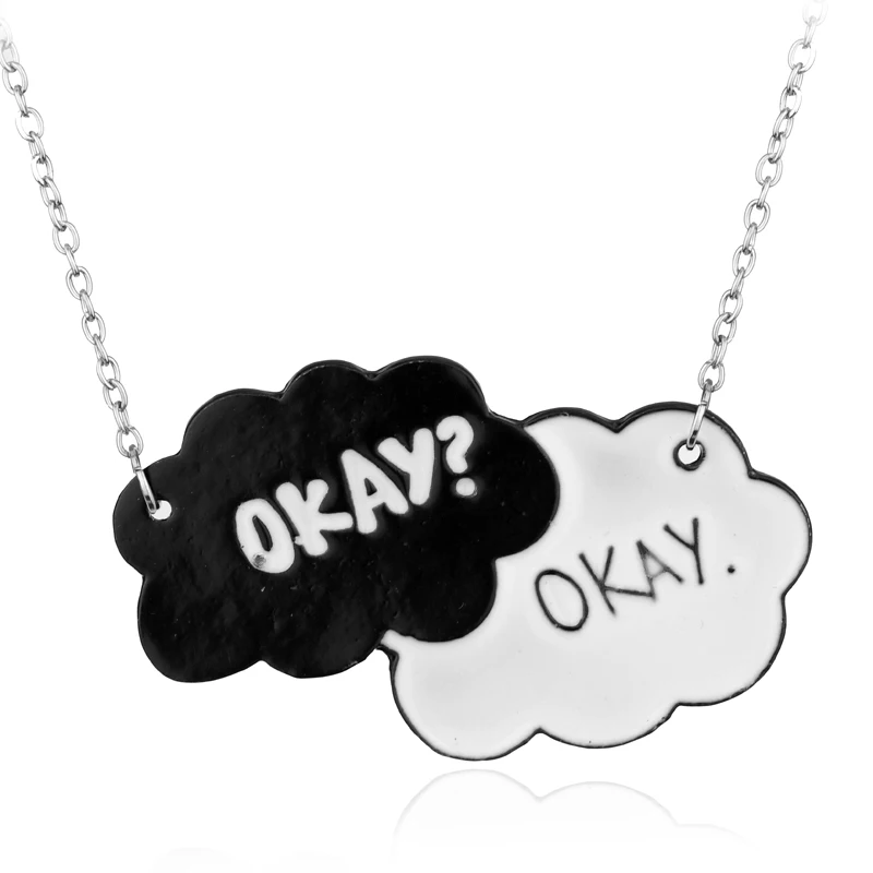 Фото The Fault In Our Stars OKAY Alloy Pendent Charm Necklace Vintage Cloud Friendship Gift For Men Women Lover Factory Direct Sale | Украшения