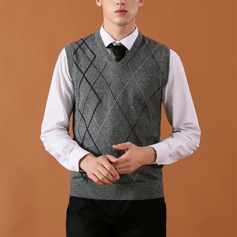 High Quality Mens Vest Sweaters Casual Wool Knitted Business Men Sleeveless Vest Plus Size 3XL Brand Brown Gray V-neck Vest
High Quality Mens Vest Sweaters Casual Wool Knitted Business Men Sleeveless Vest Plus Size 3XL Brand Brown Gray V-neck Vest