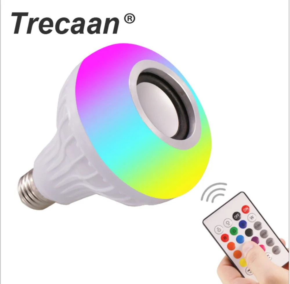 12W Remote control wireless Bluetooth connection mobile phone audio light bulb E27 smart RGB12 color colorful music stage light
12W Remote control wireless Bluetooth connection mobile phone audio light bulb E27 smart RGB12 color colorful music stage light