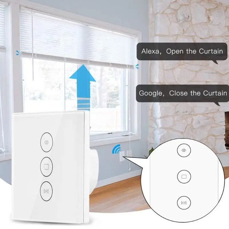 Touch APP Voice Control Smart WiFi Switch for Electric Motorized Curtain Blind Roller Shutter Work for Google Home Amazon Alexa
Touch APP Voice Control Smart WiFi Switch for Electric Motorized Curtain Blind Roller Shutter Work for Google Home Amazon Alexa