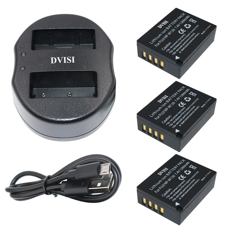 3Pcs NP-W126 Camera Battery with USB Dual Charger for Fujifilm FinePix HS30EXR HS33EXR X-Pro1 X-E1 X-E2 X-M1 X-A1 X-A2 X-T1 X-T1
3Pcs NP-W126 Camera Battery with USB Dual Charger for Fujifilm FinePix HS30EXR HS33EXR X-Pro1 X-E1 X-E2 X-M1 X-A1 X-A2 X-T1 X-T1