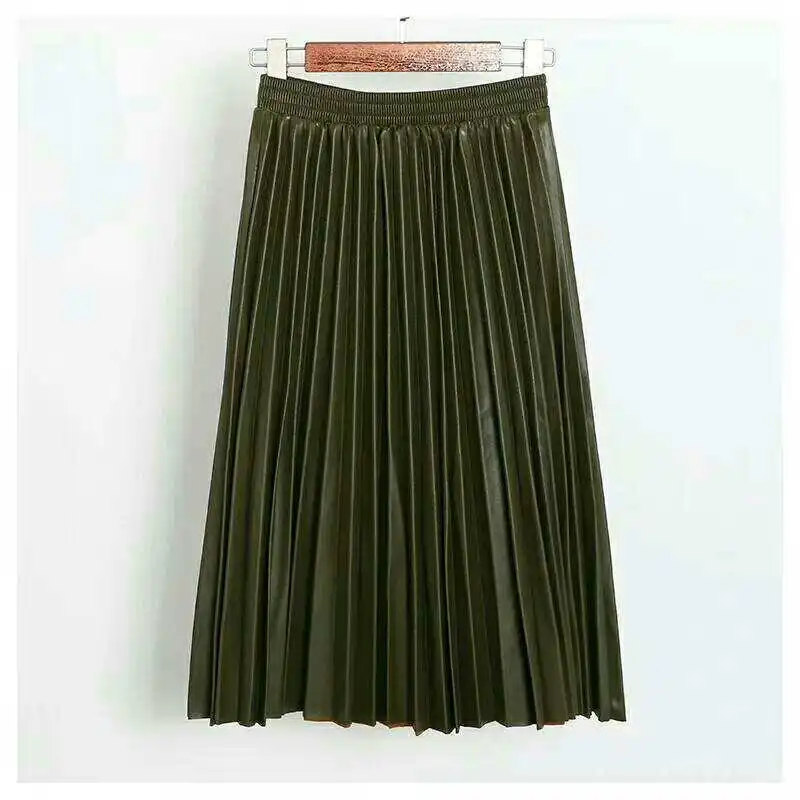 2018 women leather skirt Korean spring and autumn new high-waist pleated skirt pleated leather skirt elastic
2018 women leather skirt Korean spring and autumn new high-waist pleated skirt pleated leather skirt elastic