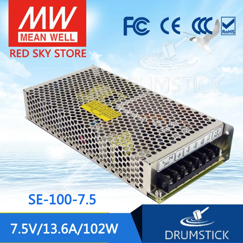Advantages MEAN WELL SE-100-7.5 7.5V 13.6A meanwell SE-100 7.5V 102W Single Output Switching Power Supply
Advantages MEAN WELL SE-100-7.5 7.5V 13.6A meanwell SE-100 7.5V 102W Single Output Switching Power Supply