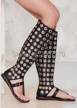 LOSLANDIFEN Summer Flats Women Knee High Sandals Flip Flips Hardware Hole Shoes Rome Gladiator Long Flat Sandals
LOSLANDIFEN Summer Flats Women Knee High Sandals Flip Flips Hardware Hole Shoes Rome Gladiator Long Flat Sandals