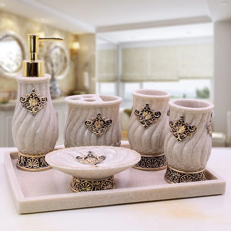 European 12Styles Resin Bathroom Set Emulsion Bottles Latex Bottles Soap Dish Bathroom Accessories Set Wedding Gift
European 12Styles Resin Bathroom Set Emulsion Bottles Latex Bottles Soap Dish Bathroom Accessories Set Wedding Gift