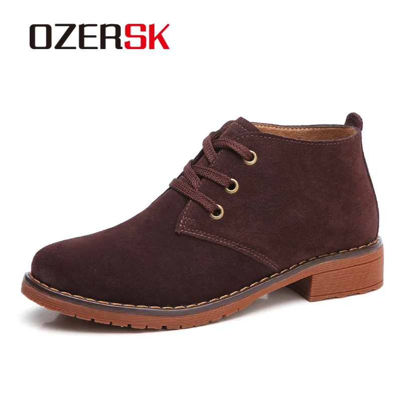 OZERSK Brand Autumn Winter New Comfortable Oxford Woman Boots Soft Leather Suede Solid Lace Up Boots Shoes Round Toe Size 35~40
OZERSK Brand Autumn Winter New Comfortable Oxford Woman Boots Soft Leather Suede Solid Lace Up Boots Shoes Round Toe Size 35~40