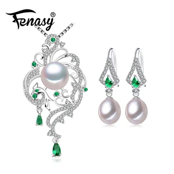 FENASY 925 Sterling Silver Jewelry Sets Pearl Natural Pearl Earrings For Women Bohemian Emerald Pendant Chain Necklace
FENASY 925 Sterling Silver Jewelry Sets Pearl Natural Pearl Earrings For Women Bohemian Emerald Pendant Chain Necklace