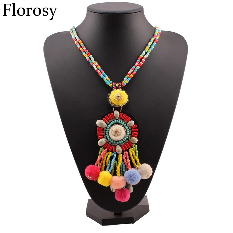 Florosy Colorful Ball Bead Long Chain Necklace For Women Shell Charm Pendant Tassel Statement New 2019 Necklace Jewelry
Florosy Colorful Ball Bead Long Chain Necklace For Women Shell Charm Pendant Tassel Statement New 2019 Necklace Jewelry