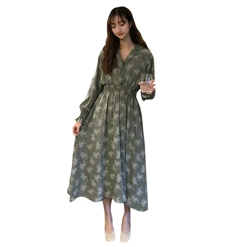 Women 2019 Spring Autumn Chic V-Neck High Waist Dress Female Print Floral Midi Dress Retro Lantern Sleeve Pleated Vestidos L126
Women 2019 Spring Autumn Chic V-Neck High Waist Dress Female Print Floral Midi Dress Retro Lantern Sleeve Pleated Vestidos L126
