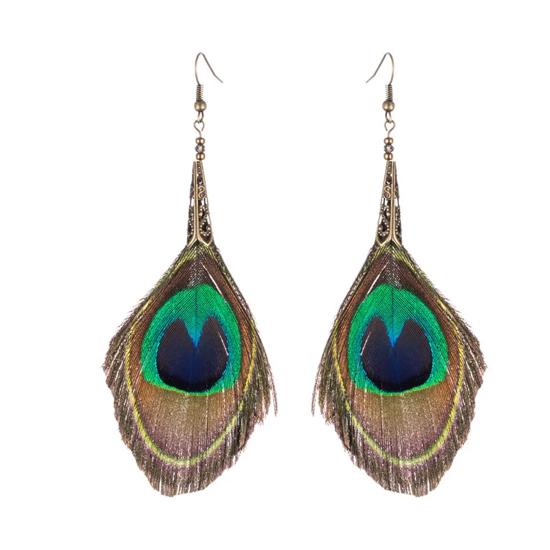 Earrings 2017 Women Big Long Natural Peacock Feather Bohemian Ethnic Trendy Hanging Drop Earring For Wedding Party Jewelry
Earrings 2017 Women Big Long Natural Peacock Feather Bohemian Ethnic Trendy Hanging Drop Earring For Wedding Party Jewelry